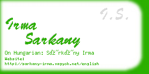 irma sarkany business card